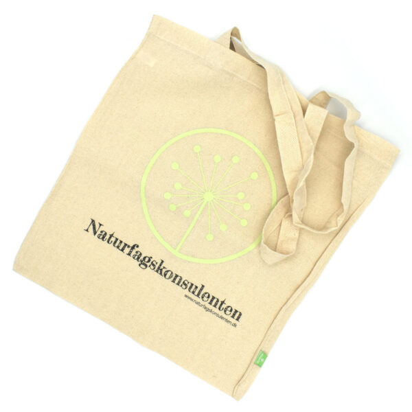 mulepose i økologisk bomuld med Naturfagskonsulenten logo